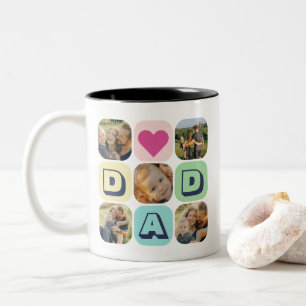 Foto Collage Family Picture Grid, Vater des Vaters Zweifarbige Tasse