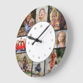 Foto Collage Family Pictures Runde Große Wanduhr (Winkel)
