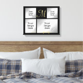 Foto Collage, FAMILY Title in Gold (Bearbeitungsfa Leinwanddruck (Insitu (Schlafzimmer))