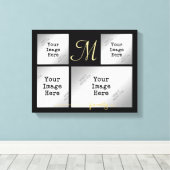 Foto Collage, FAMILY Title in Gold (Bearbeitungsfa Leinwanddruck (Insitu (Holzboden))