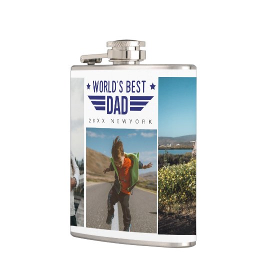 Foto Collage Flask 6 Fotos & Text Flachmann (Links)