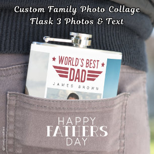 Foto Collage Flask 6 Fotos & Text Flachmann