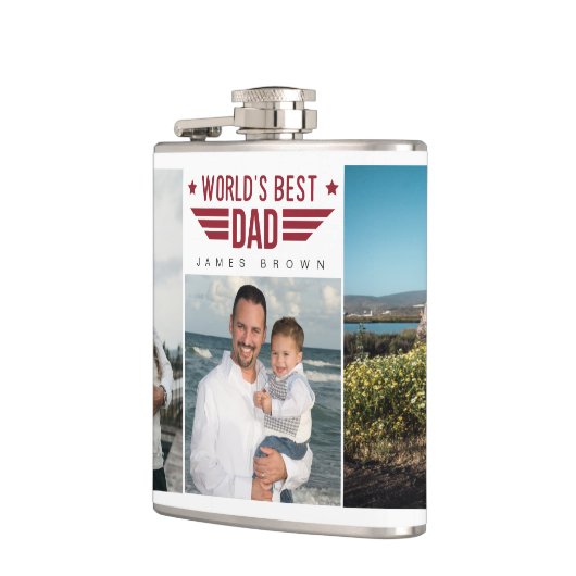 Foto Collage Flask 6 Fotos & Text Flachmann (Links)