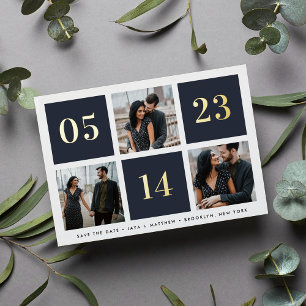 Foto-Collage-Folie-Gitter Hochzeitseinladungskarte Folieneinladung