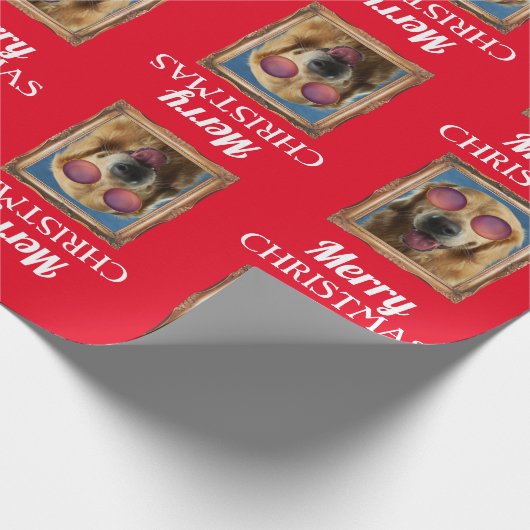 Foto Collage Frame Hunde Haustiere Weihnachten Geschenkpapier (Ecke)