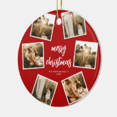 Foto Collage Frohe Weihnachten Keramik Ornament (Links)