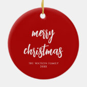 Foto Collage Frohe Weihnachten Keramik Ornament (Hinten)