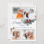 Foto Collage Frohe Weihnachts Blue Style Wunschkar (Rückseite)