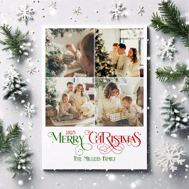 Foto Collage Frohe Weihnachts Retro Typografie Feiertagskarte