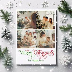 Foto Collage Frohe Weihnachts Retro Typografie Feiertagskarte