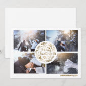 Foto Collage Frohe Weihnachtskarte Feiertagskarte (Vorne/Hinten)