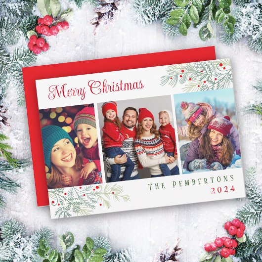 Foto Collage Frohe Weihnachtskarte Feiertagskarte