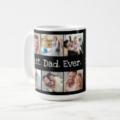 Foto Collage Fun Bester Vater jemals in Schwarz un Kaffeetasse (Vorderseite Links)