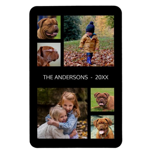 Foto Collage Fun Fab Monogram Magnet (Vertikal)