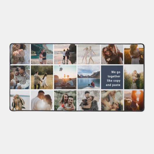 Foto Collage Funny Romantic Zitat Schreibtischunterlage (Vorderseite)