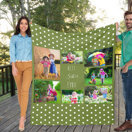 Foto Collage für die beste Schwester je Olive Gree Fleecedecke