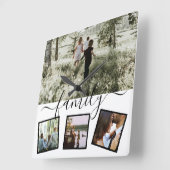 Foto-Collage für Familie 4 personalisiert Quadratische Wanduhr (Winkel)