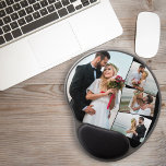Foto-Collage für Hochzeit 4 Gel Mousepad<br><div class="desc">Erstellen Sie Ihre eigene,  einzigartige Maus-Pad mit 4 Ihrer Lieblings-Hochzeitsbilder. Die Fotovorlage ist Set bis zur Erstellung der Bildermontage und zeigt Ihre Fotos mit dem Hauptbild im Portrait und die drei verbleibenden Fotos im Landschaftsformat,  gerahmt mit einem schmalen schwarzen Rahmen.</div>