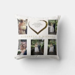 Foto-Collage für Hochzeiten Einfaches Herzangebot Kissen