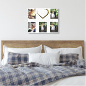 Foto-Collage für Hochzeiten Einfaches Herzangebot Leinwanddruck (Insitu (Schlafzimmer))