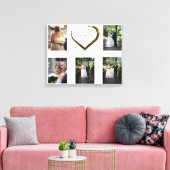 Foto-Collage für Hochzeiten Einfaches Herzangebot Leinwanddruck (Insitu (Wohnzimmer))