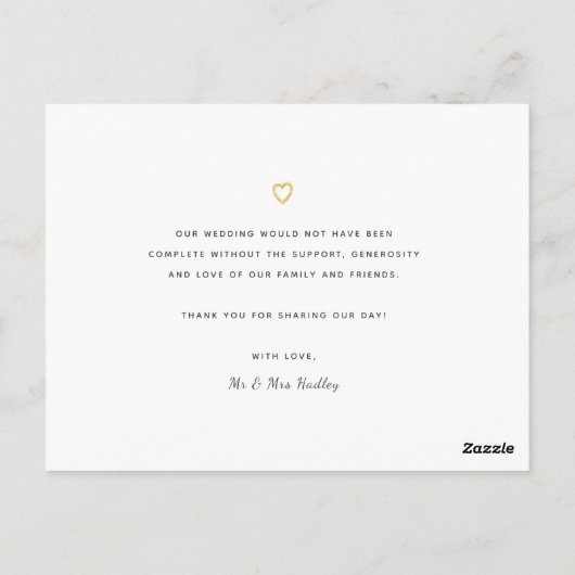 Foto Collage für Hochzeitstag dank Karte (Rückseite)