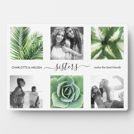 Foto-Collage für moderne Schwestern Fotoplatte (Vorderseite)