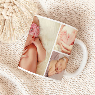 Foto-Collage für neugeborenes Baby-Mädchen Kaffeetasse