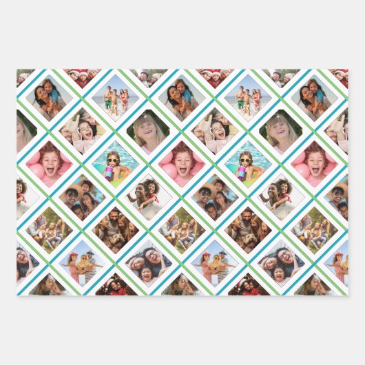 Foto Collage Geburtstag Geschenkpapier Set (Vorderseite 3)