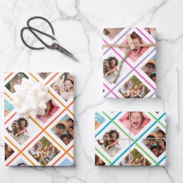 Foto Collage Geburtstag Geschenkpapier Set