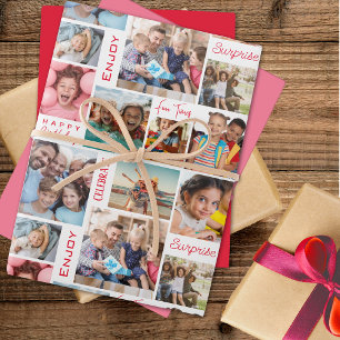 Foto Collage Geburtstag Geschenkpapier Set