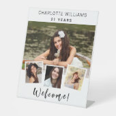 Foto-Collage Geburtstagsfeier willkommen Sockelschild (Vorderseite)