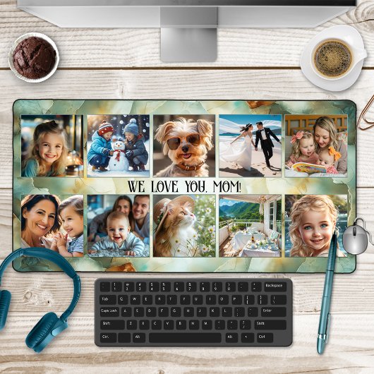 Foto Collage Geode Mineral Art Schreibtischunterlage