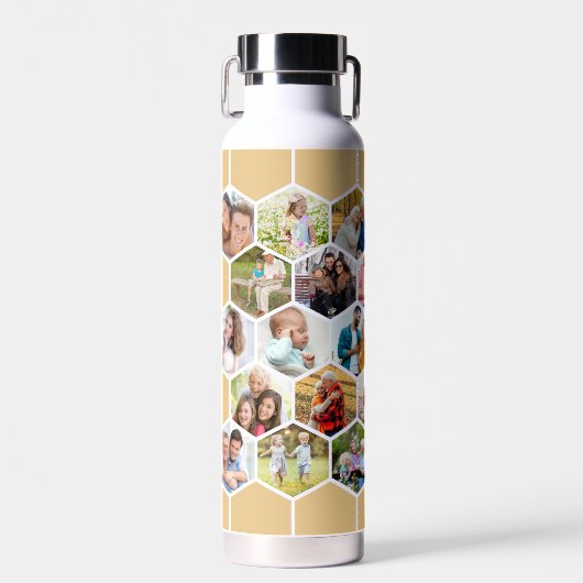 Foto Collage Geometric Hexagon 28 Bild 22oz Trinkflasche (Vorne)