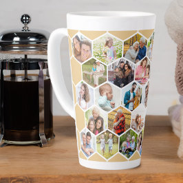 Foto Collage Geometric Hexagon 28 Picture Tall Milchtasse