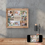 Foto Collage glaubt, glückliche Multi-Bild Poster<br><div class="desc">Foto Collage Poster mit 10 deiner Lieblings-Fotos. Die Formulierung in der Mitte lautet "glaube sei glücklich" und ist in fett gedruckter Typografie und lässiger, dünner Schriftart-Schrift geschrieben. Die Fotovorlage ist für Sie ein Set, 10 Bilder hinzuzufügen, die in Landschafts-, Quadrat- und Porträtbildern dargestellt werden, um Ihnen so viel Flexibilität wie...</div>