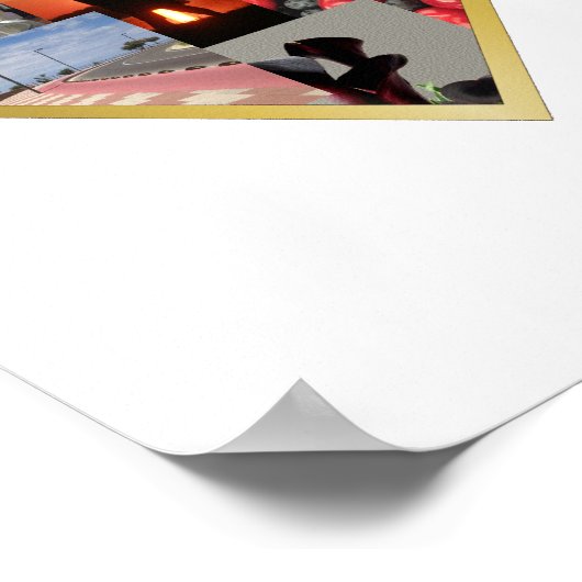 Foto Collage Gold Heart Frame Poster (Ecke)