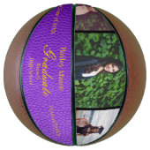 Foto Collage Gold Lila Abschluss Basketball (Vertikal)