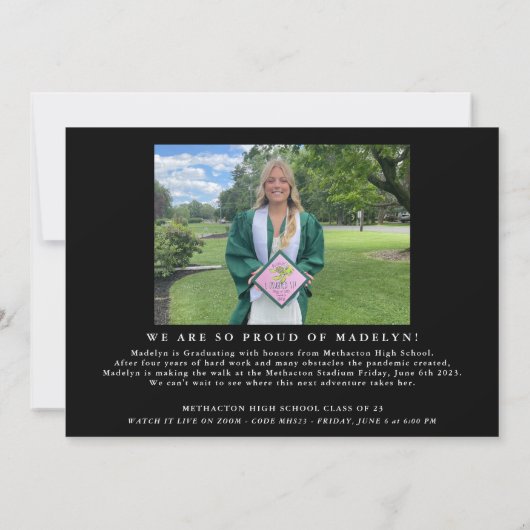 Foto Collage Grad Party der Speicherplatine Einladung (Rückseite)