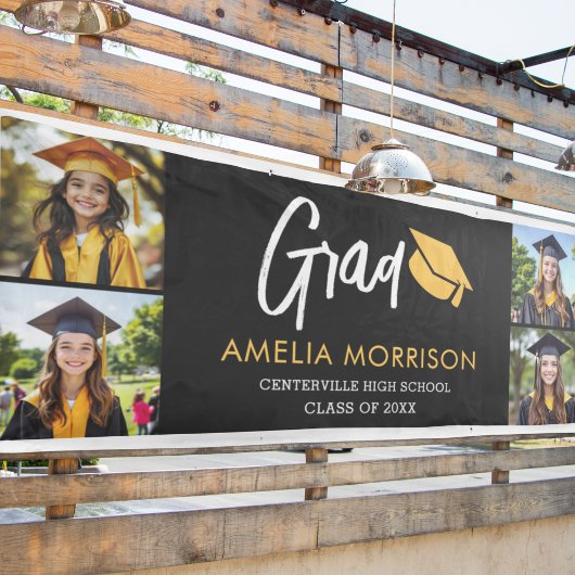 Foto Collage Graduate Gold Black Abschluss Banner