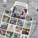 Foto Collage Grandpa Grau & Weiß jeder Textfamilie Schürze<br><div class="desc">Feiern Sie die schlichten Freuden von Familie und Enkelkindern mit einer eleganten Foto Collage grau-weiß Schürze. Bilder und Text sind einfach zu verändern. Zitat, dass "Meine Lieblings-Leute nennen mich Großvater" kann personalisiert sein für Papa, Pop-Pop, Paw-Pfow, Grandad, Grampa, Big Daddy, etc. (IMAGE PLACEMENT TIP: Eine einfache Möglichkeit, ein Foto genau...</div>