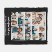 Foto Collage Grid - 14 Fotos Script - schwarz Fleecedecke (Vorderseite (Horizontal))