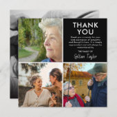 Foto Collage Grid Beerdigung Beileid Danke Karte (Vorne/Hinten)