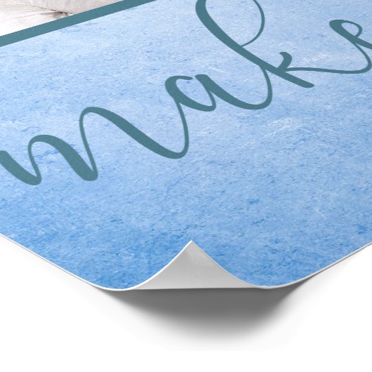 Foto Collage - Großkinder machen Life Grand Blue Poster (Ecke)