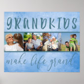 Foto Collage - Großkinder machen Life Grand Blue Poster (Vorne)