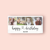 Foto Collage Happy Birthday Script Herzbanner Banner