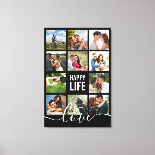 Foto Collage Happy Life and Liebe Couple's Leinwanddruck (Vorderseite)