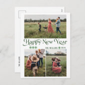 Foto Collage Happy New Year Holiday Postkarten (Vorne/Hinten)