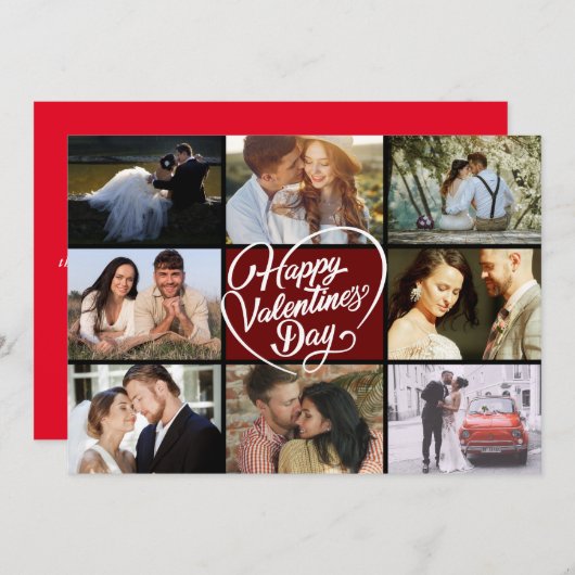 Foto Collage Happy Valentine's Day (Vorne/Hinten)
