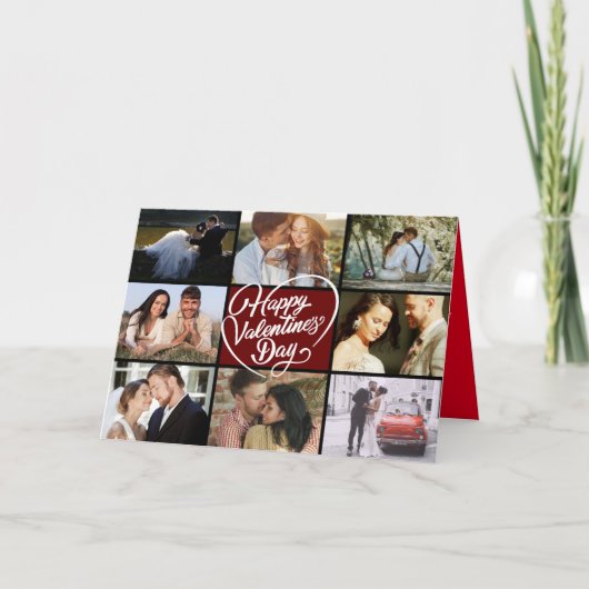 Foto Collage Happy Valentine's Day Karte (Vorderseite)